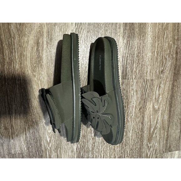 FARM RIO Forest Green Monstera Anatomic Slide Sandals Size 11 - Picture 4 of 5